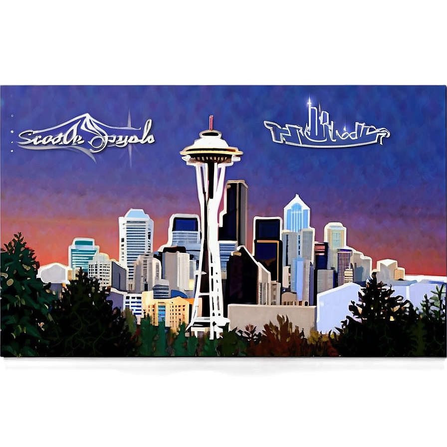 Seattle Skyline With Space Needle Png Lds26 PNG Image