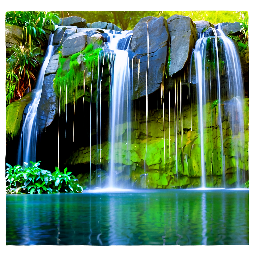 Secluded Waterfall Oasis Photo Png 05212024 PNG Image