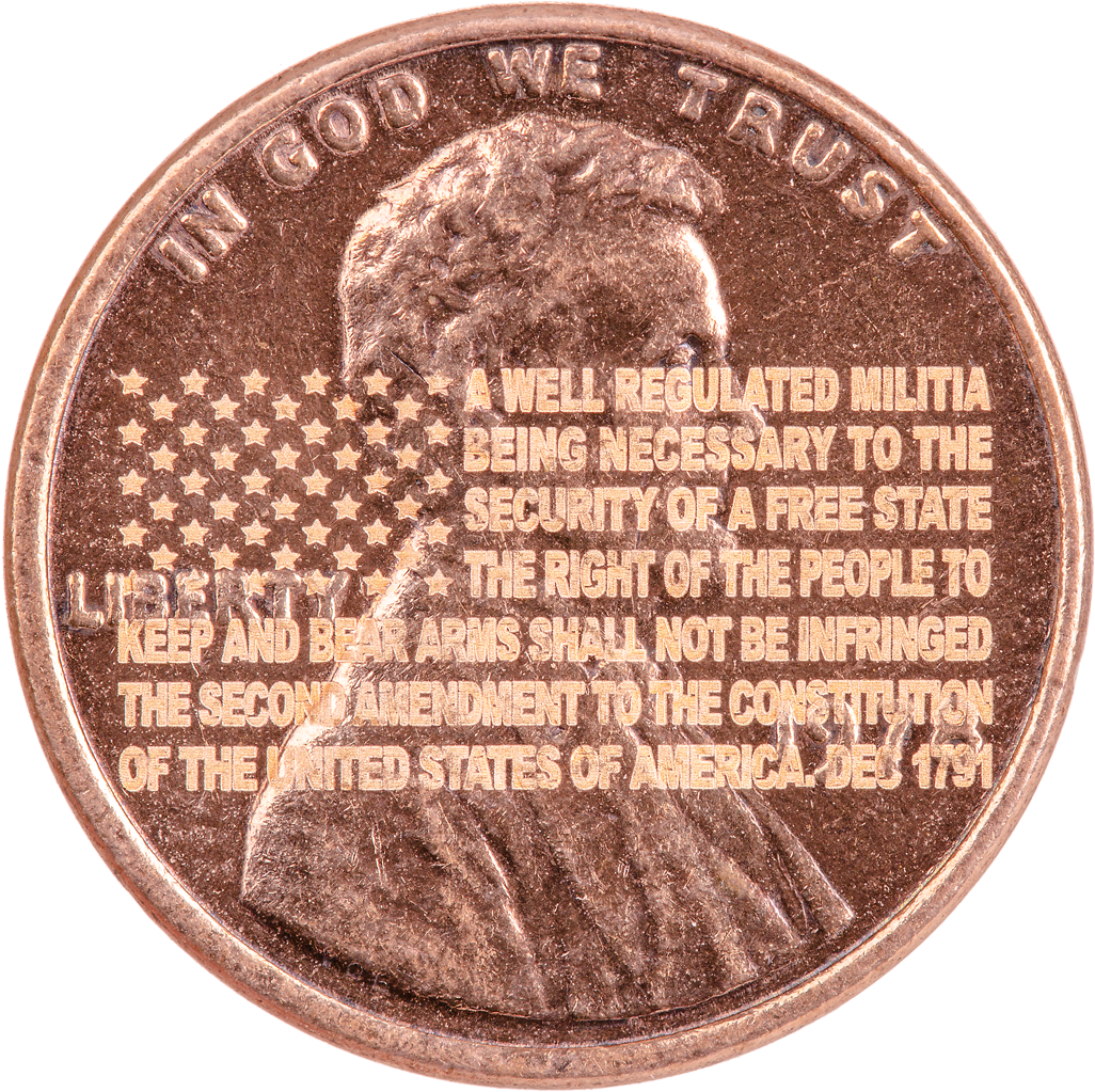 Second Amendment Commemorative Penny PNG Image