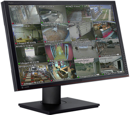 Security Monitor Display Multiple Camera Feeds PNG Image