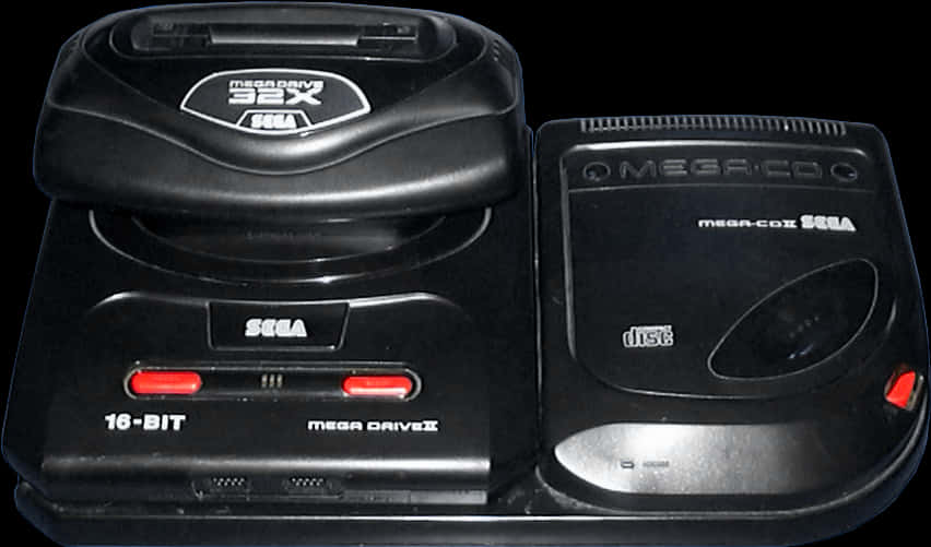 Sega Mega Driveand Mega C D Setup PNG Image