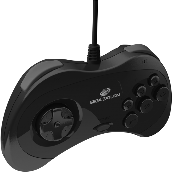 Sega Saturn Controller Black PNG Image