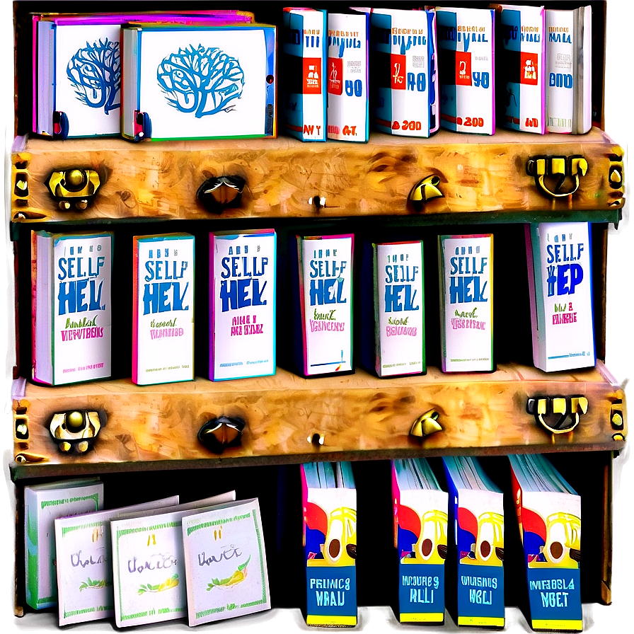 Self-help Books Shelf Png Wfc48 PNG Image