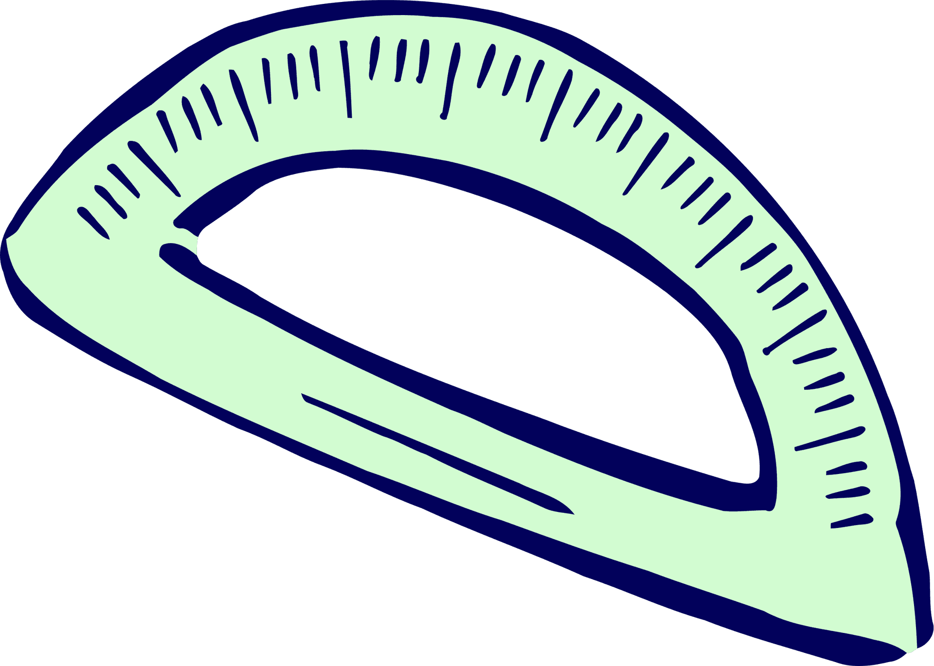 Semi Circular Protractor Graphic PNG Image