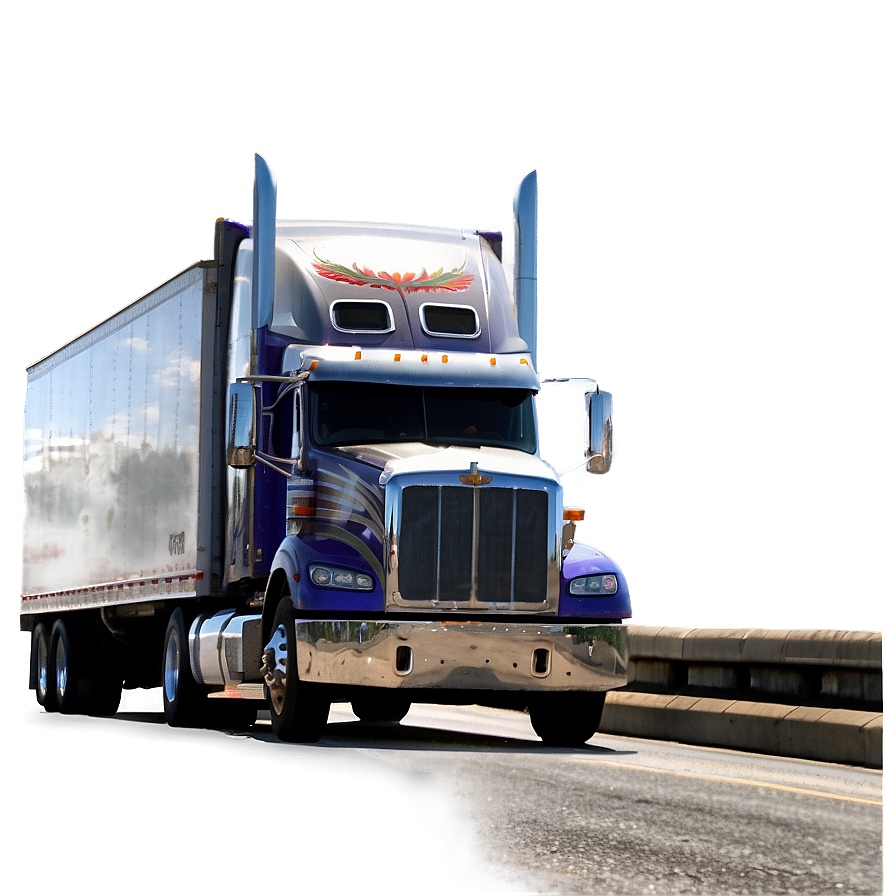 Semi Truck Highway Drive Png Dwo6 PNG Image