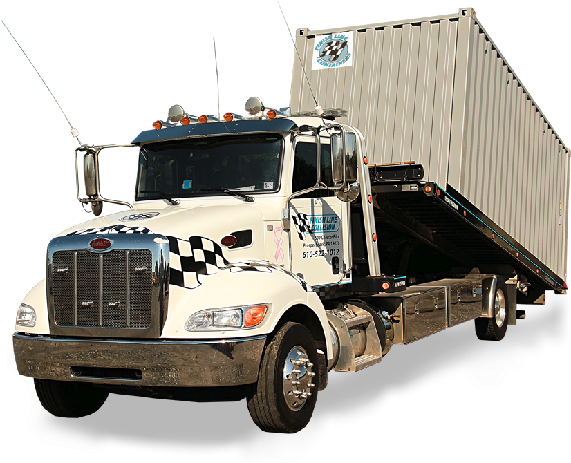 Semi Truck Loading Container PNG Image