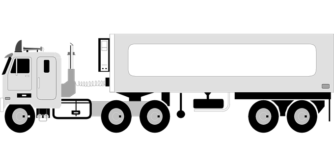 Semi Truck Silhouette Graphic PNG Image