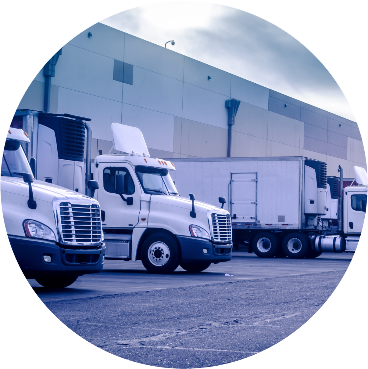 Semi Trucks Parkedat Distribution Center PNG Image