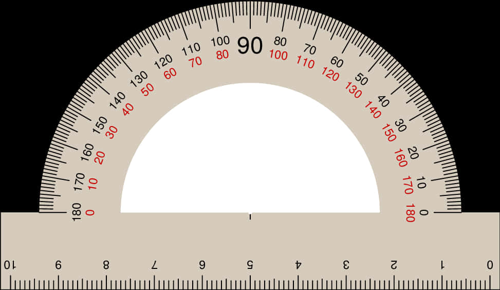 Semicircular Protractor Measurement Tool PNG Image