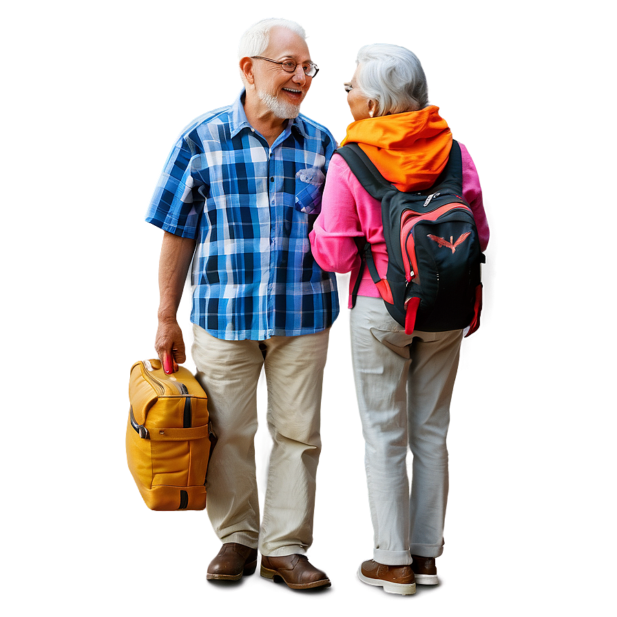 Senior Couple Traveling Png Vcx PNG Image