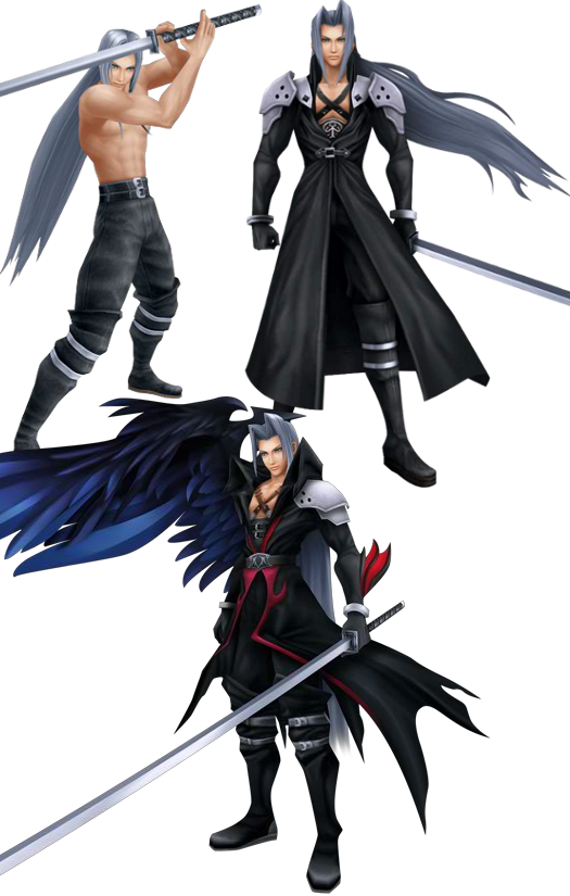 Sephiroth Character Poses PNG Image