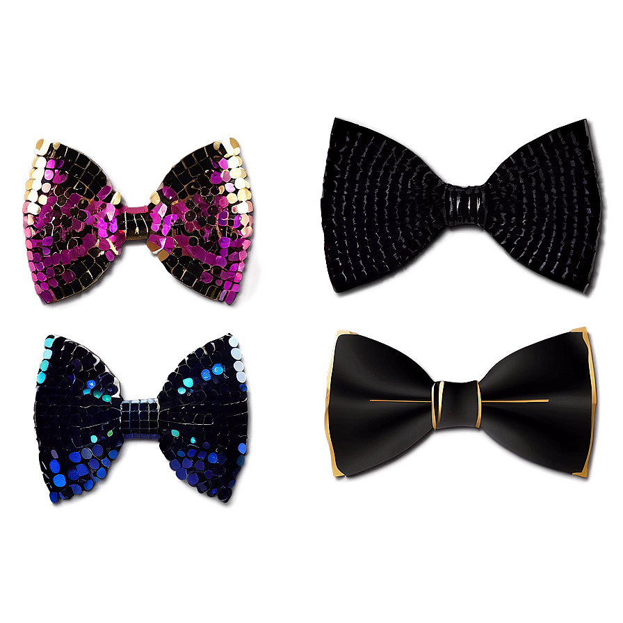 Sequin Bow Tie Glam Png Ktw70 PNG Image