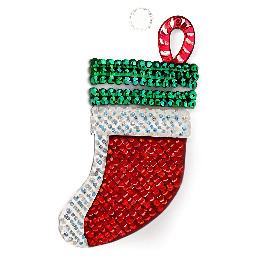 Sequin Christmas Stocking Png Sje PNG Image