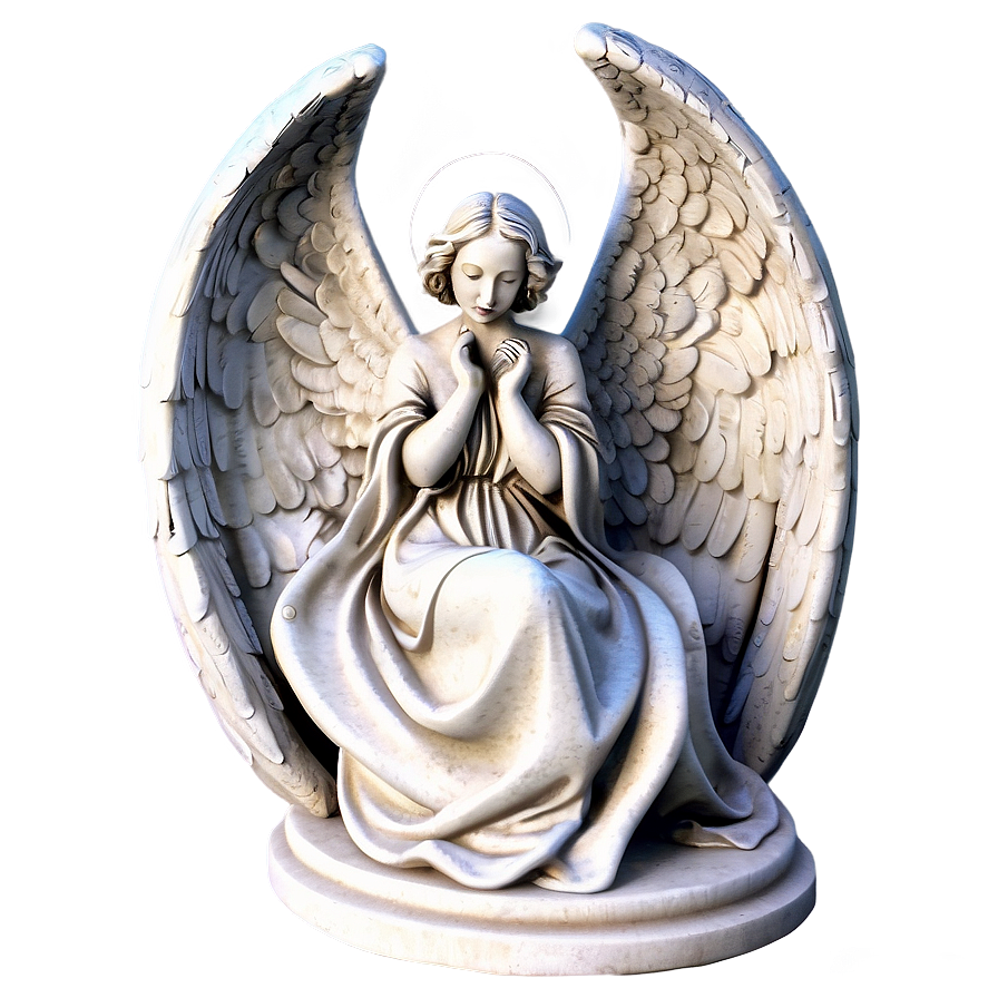 Serene Angel Sculpture Png Pol PNG Image