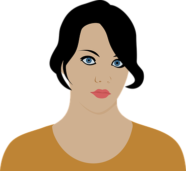 Serene Blue Eyed Woman Vector PNG Image