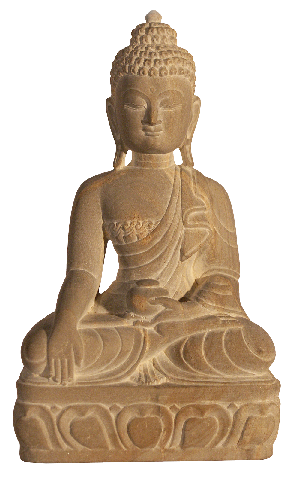 Serene Buddha Statue Sandstone PNG Image