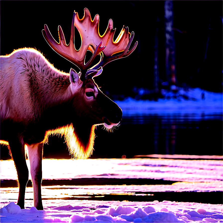 Serene Caribou At Lakeside Png Ths65 PNG Image