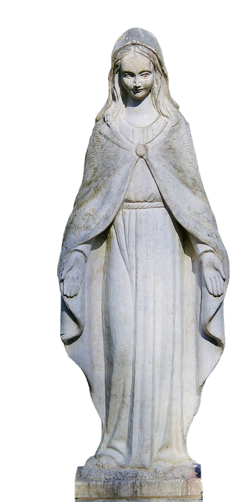 Serene Mary Statue PNG Image