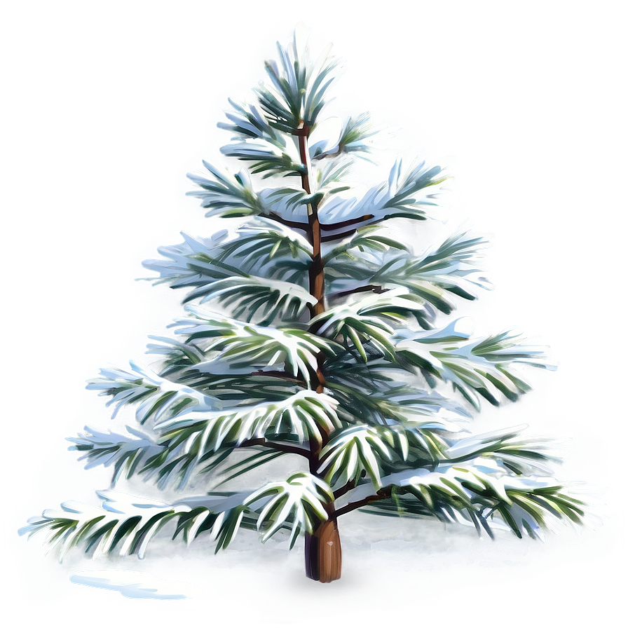 Serene Snowy Pine Tree Png Ktf26 PNG Image