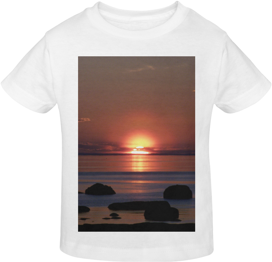 Serene Sunset Ocean View Tshirt PNG Image