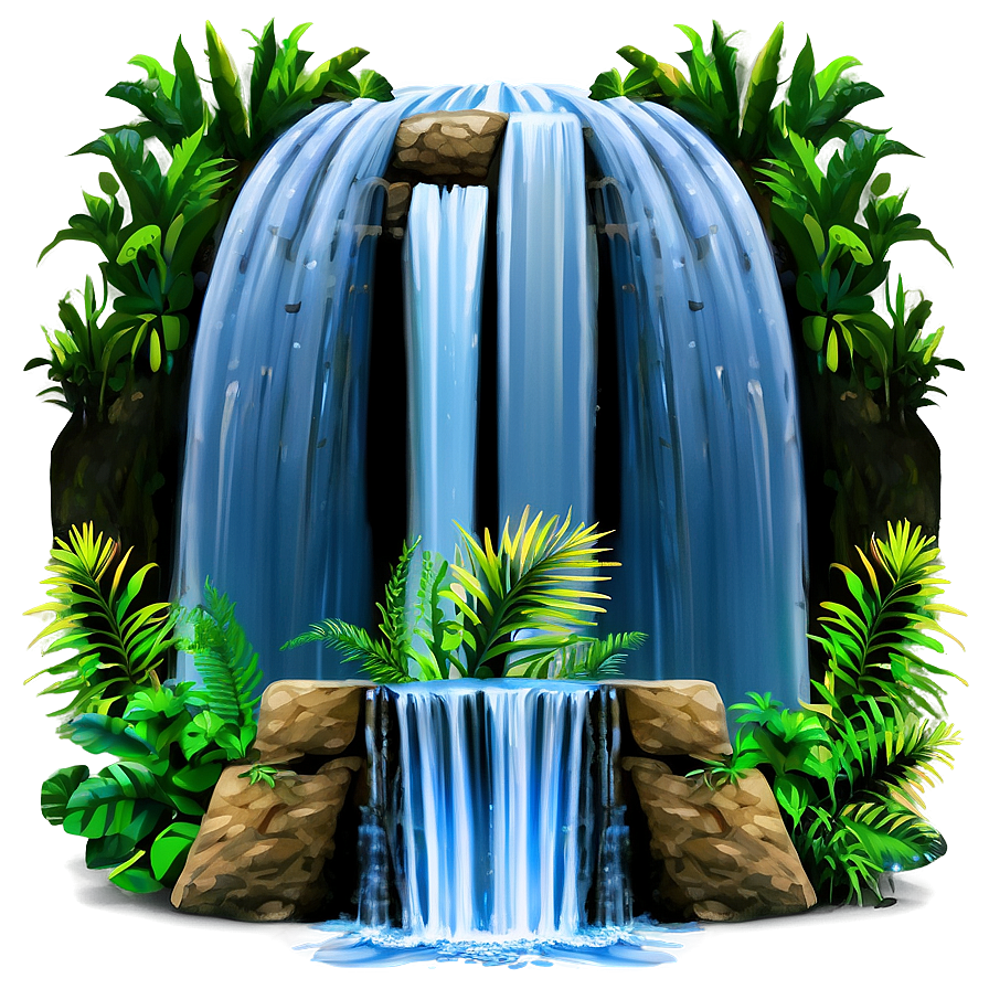 Serene Tropical Waterfall Png 06112024 PNG Image