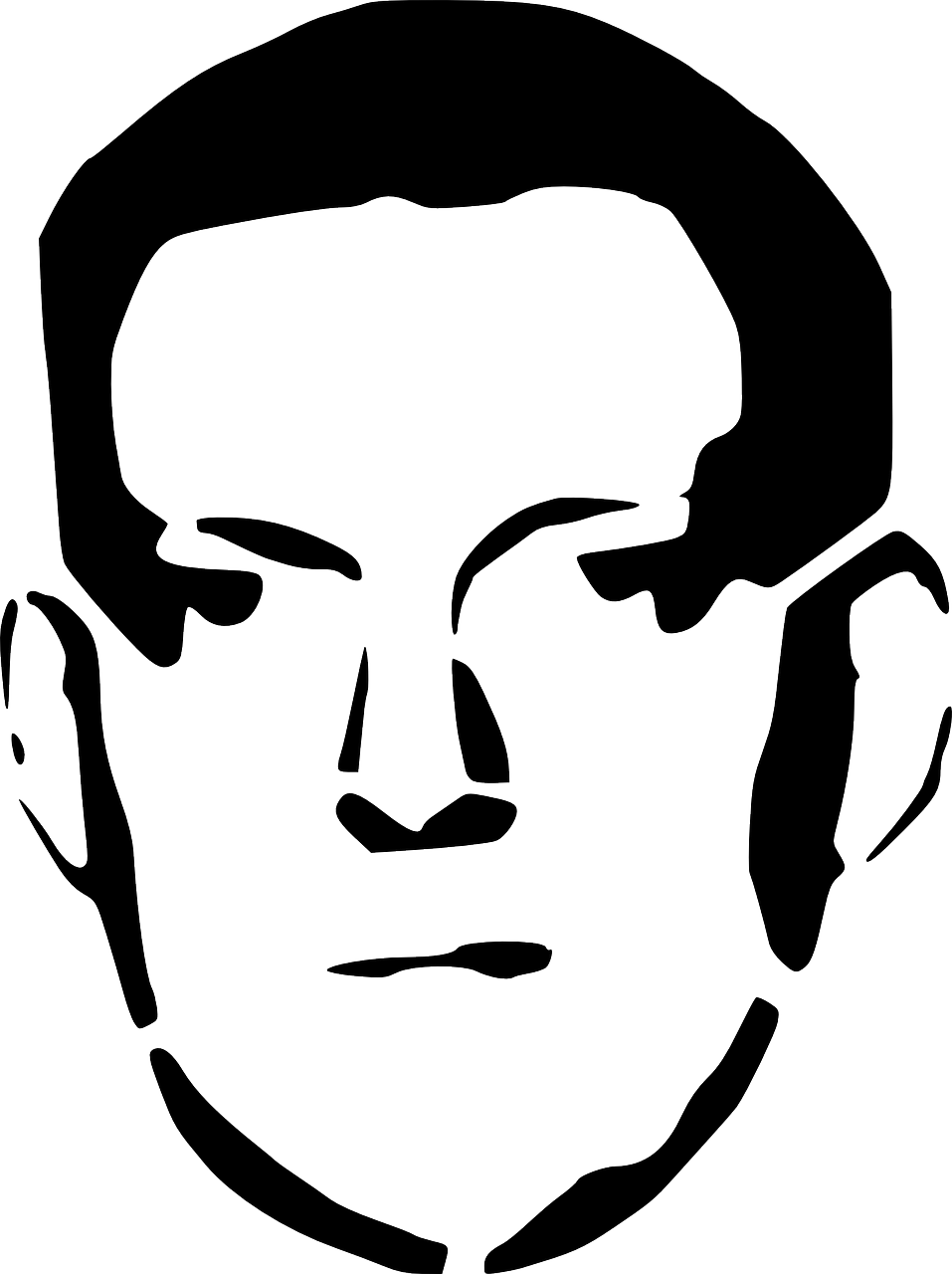 Serious Face Meme Outline PNG Image