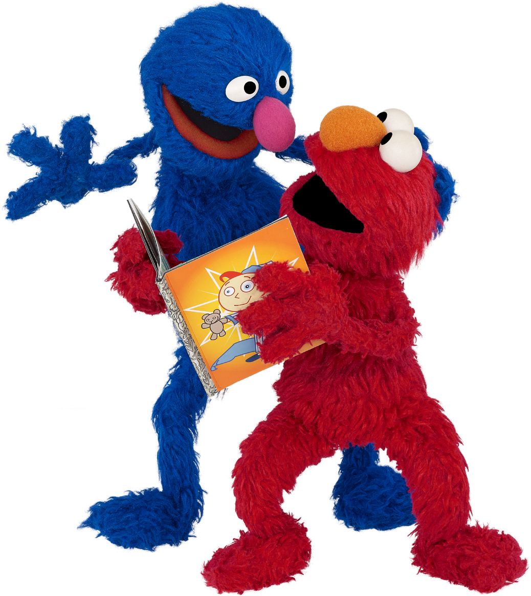 Sesame Street Elmoand Grover Reading PNG Image