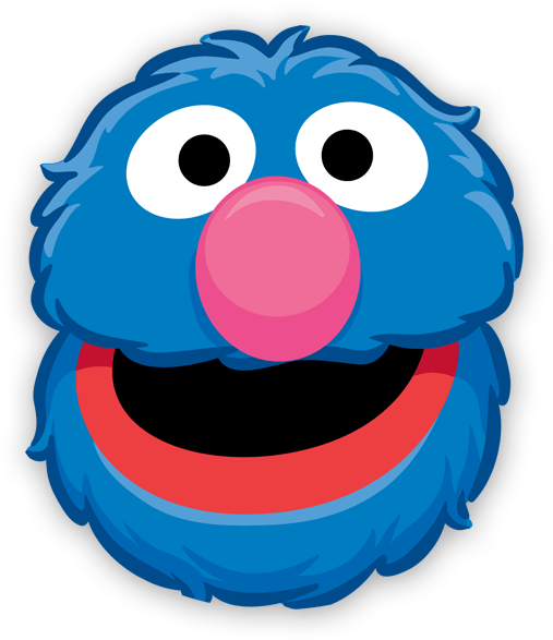 Sesame Street Grover Face Graphic PNG Image