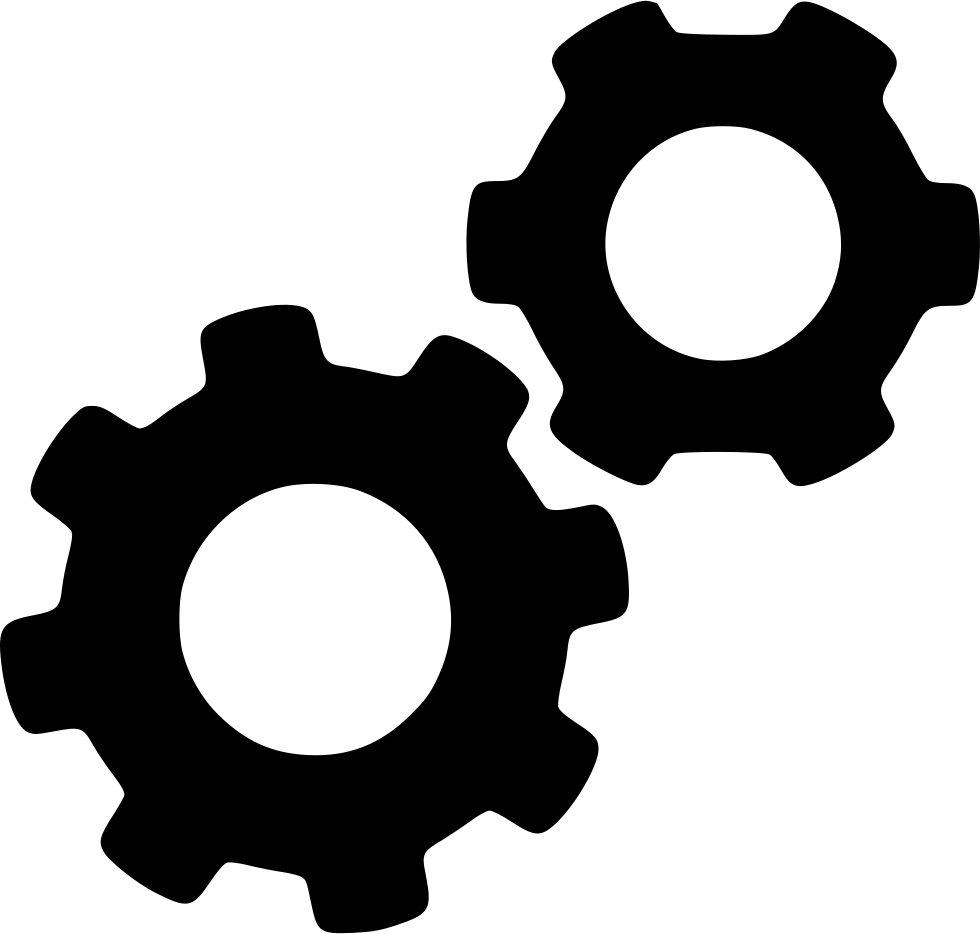 Settings Gear Icon Black PNG Image