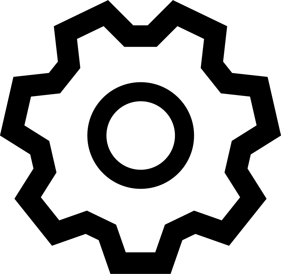 Settings Gear Icon Black Silhouette PNG Image