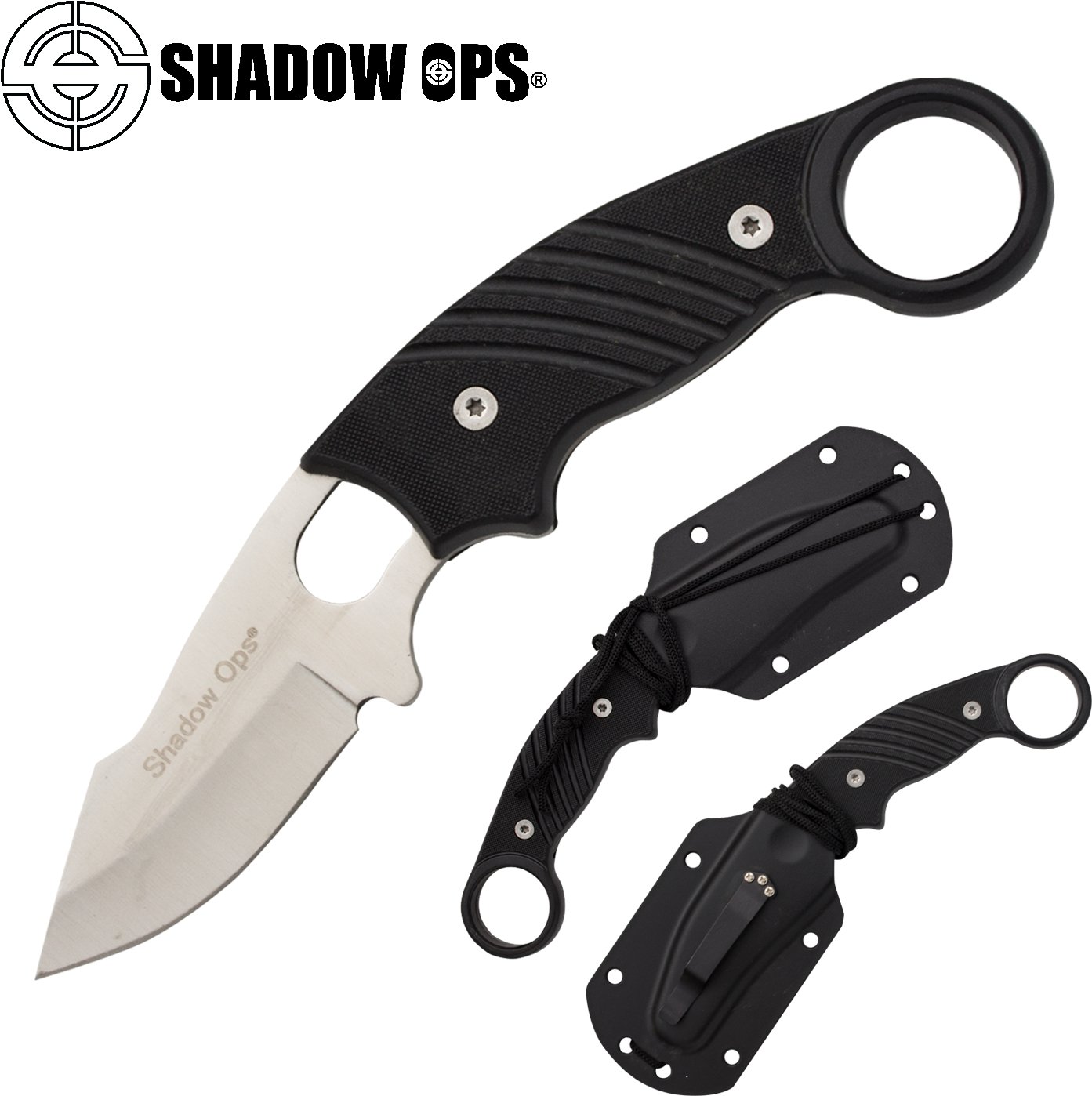 Shadow Ops Karambit Knifewith Sheath PNG Image