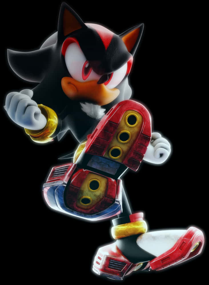 Shadow The Hedgehog Action Pose PNG Image