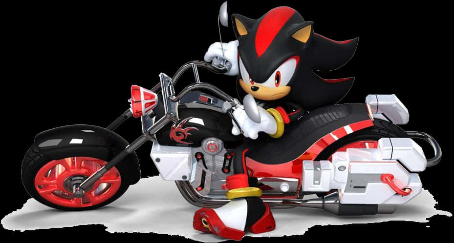 Shadow The Hedgehog On Motorcycle PNG Image