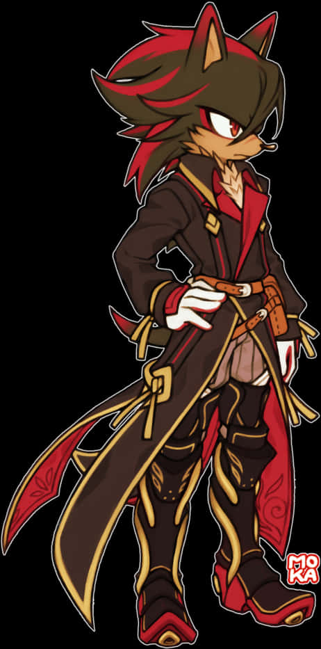 Shadow The Hedgehog Pirate Outfit PNG Image