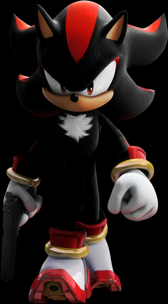 Shadow The Hedgehog Standing Pose PNG Image