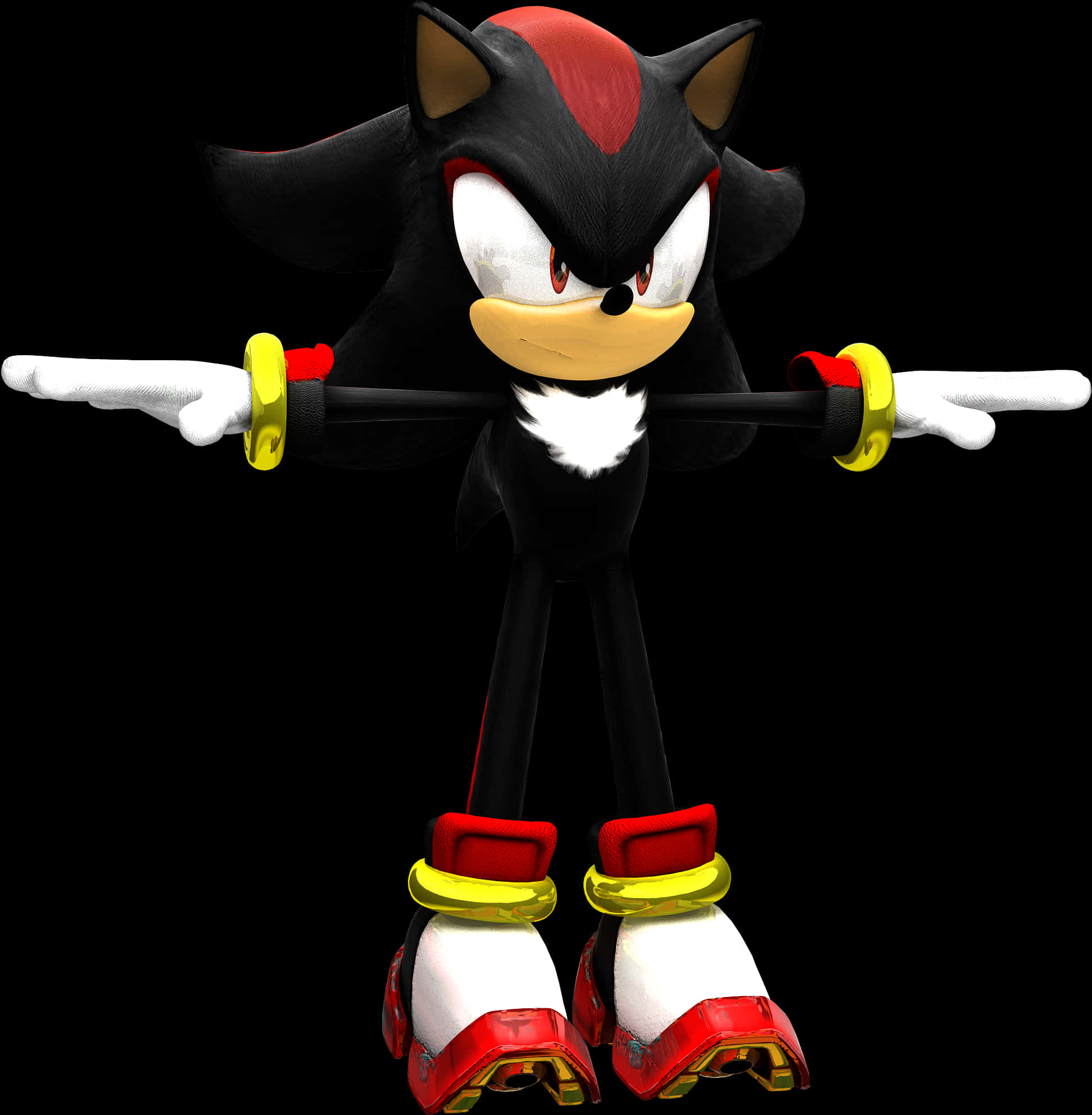 Shadow The Hedgehog Standing Pose PNG Image