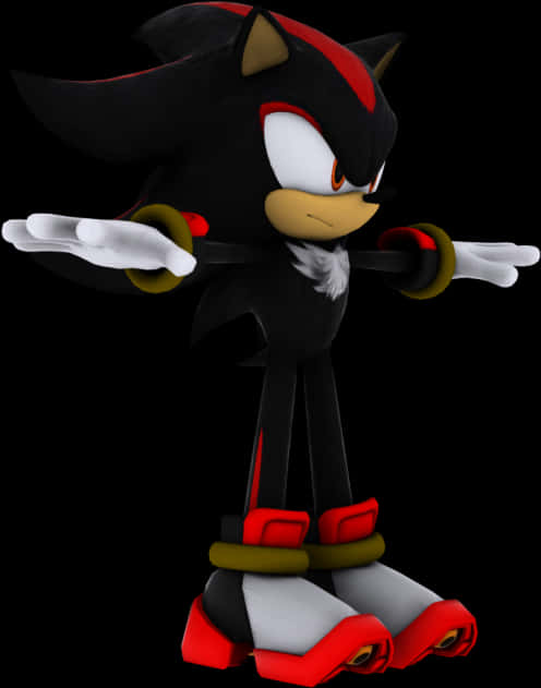 Shadow The Hedgehog Standing Pose PNG Image