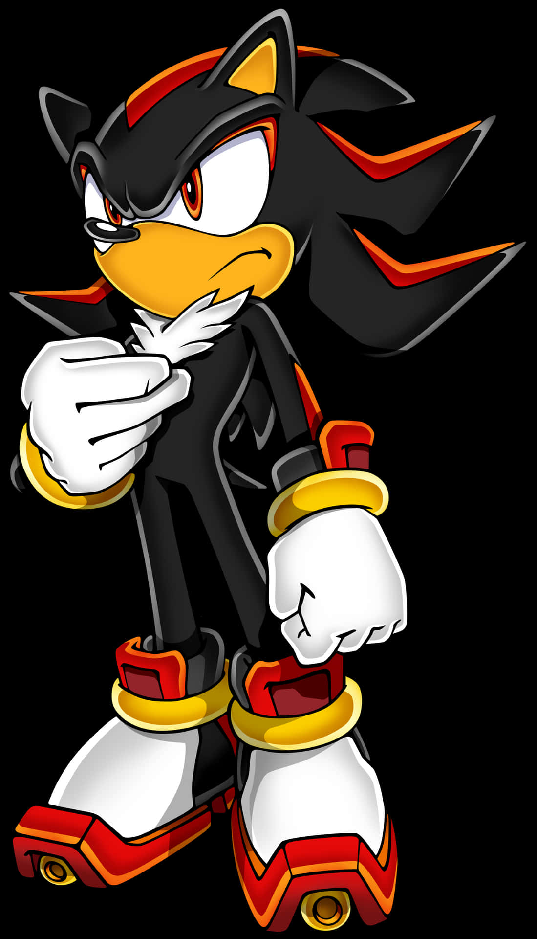 Shadow The Hedgehog Standing Pose PNG Image