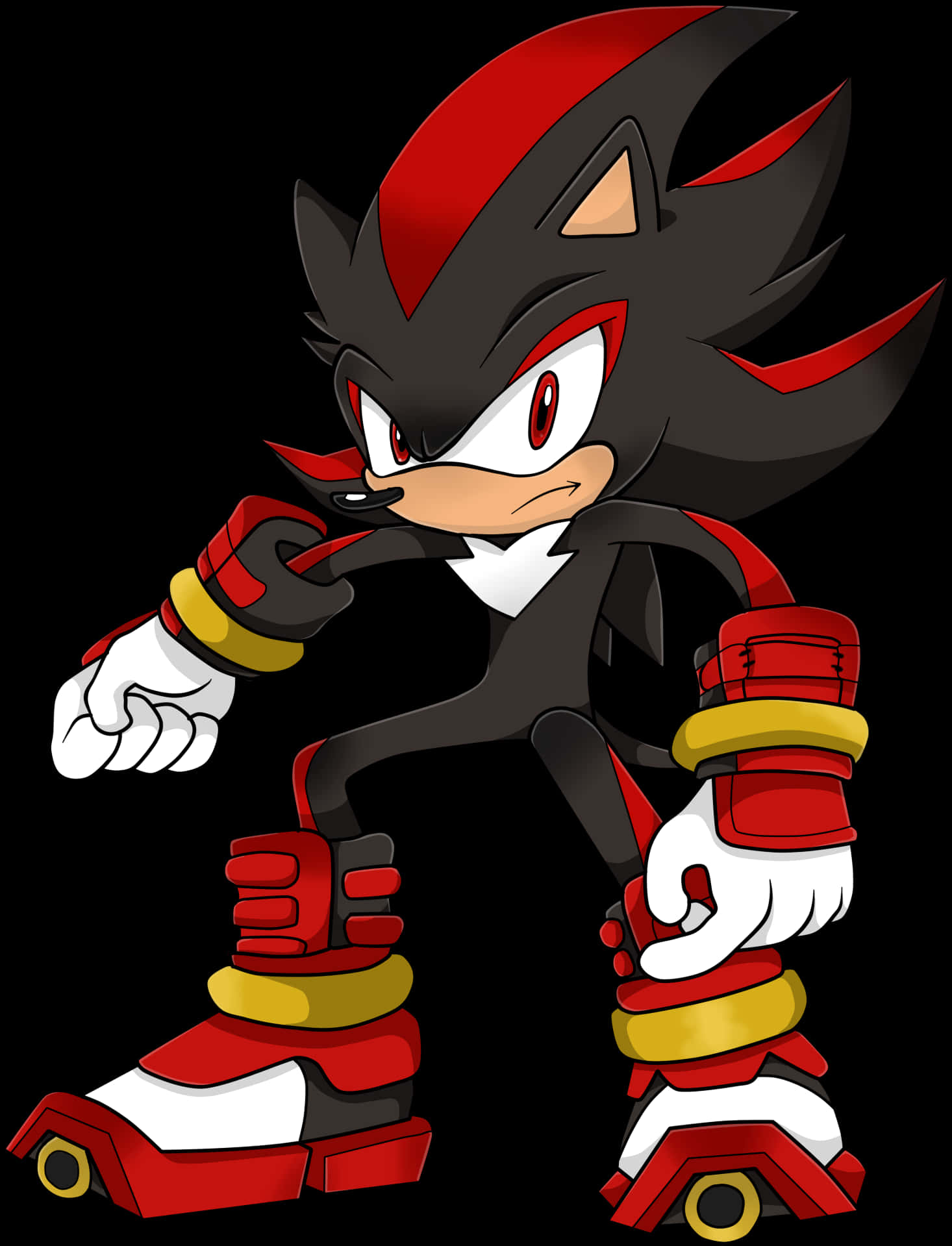 Shadow The Hedgehog Standing Pose PNG Image