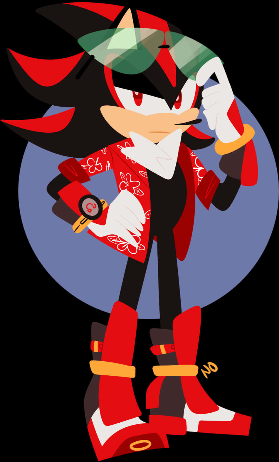 Shadow The Hedgehog Stylish Pose PNG Image