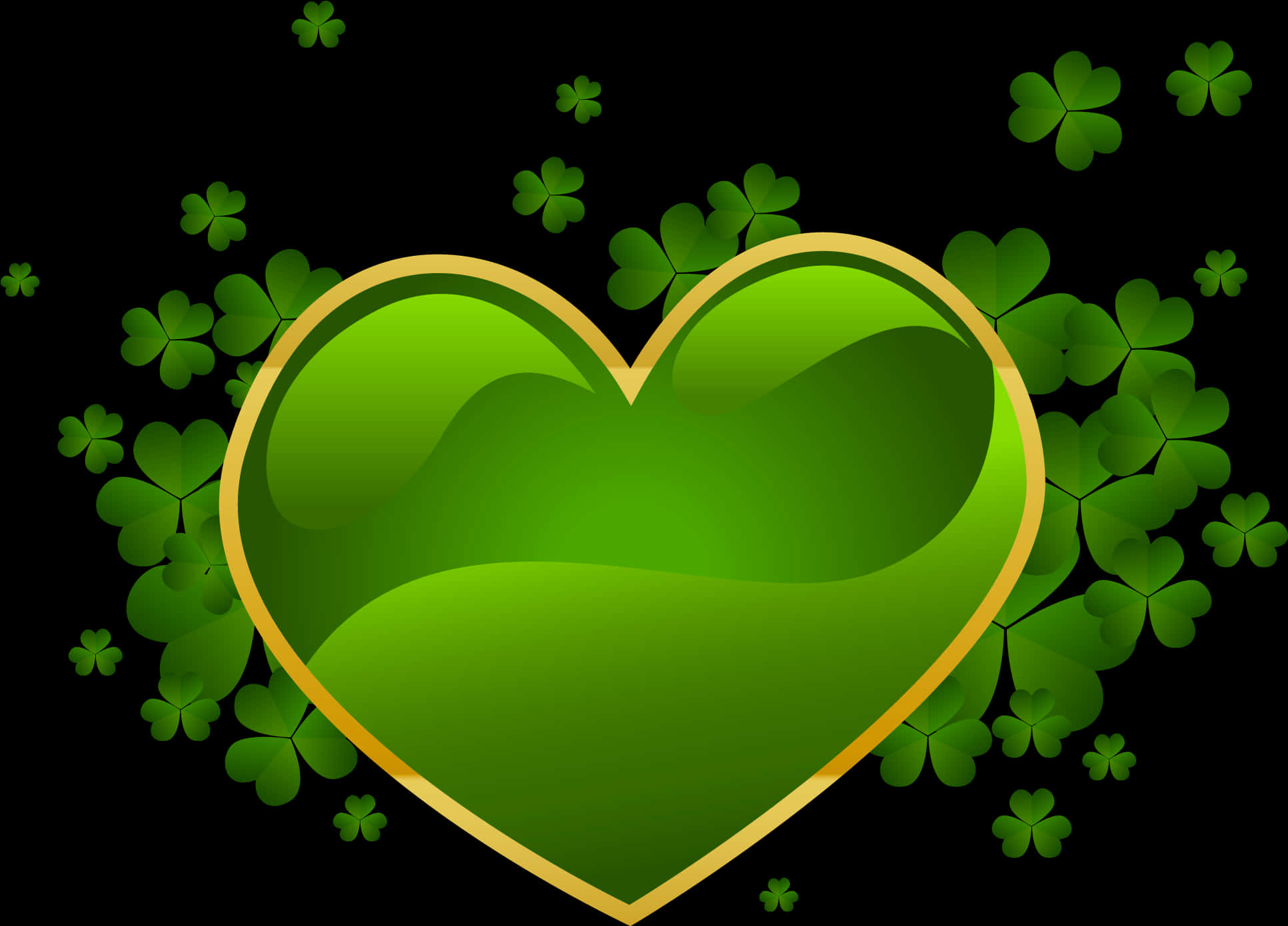 Shamrock Heart Design PNG Image