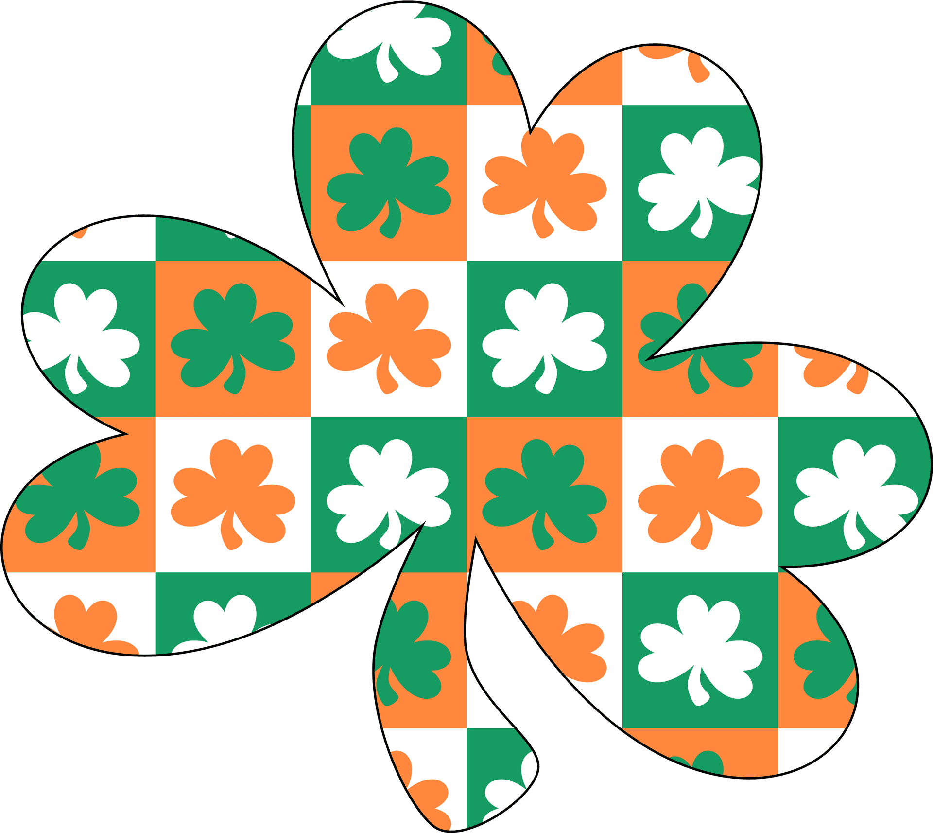 Shamrock Pattern Irish Symbol PNG Image