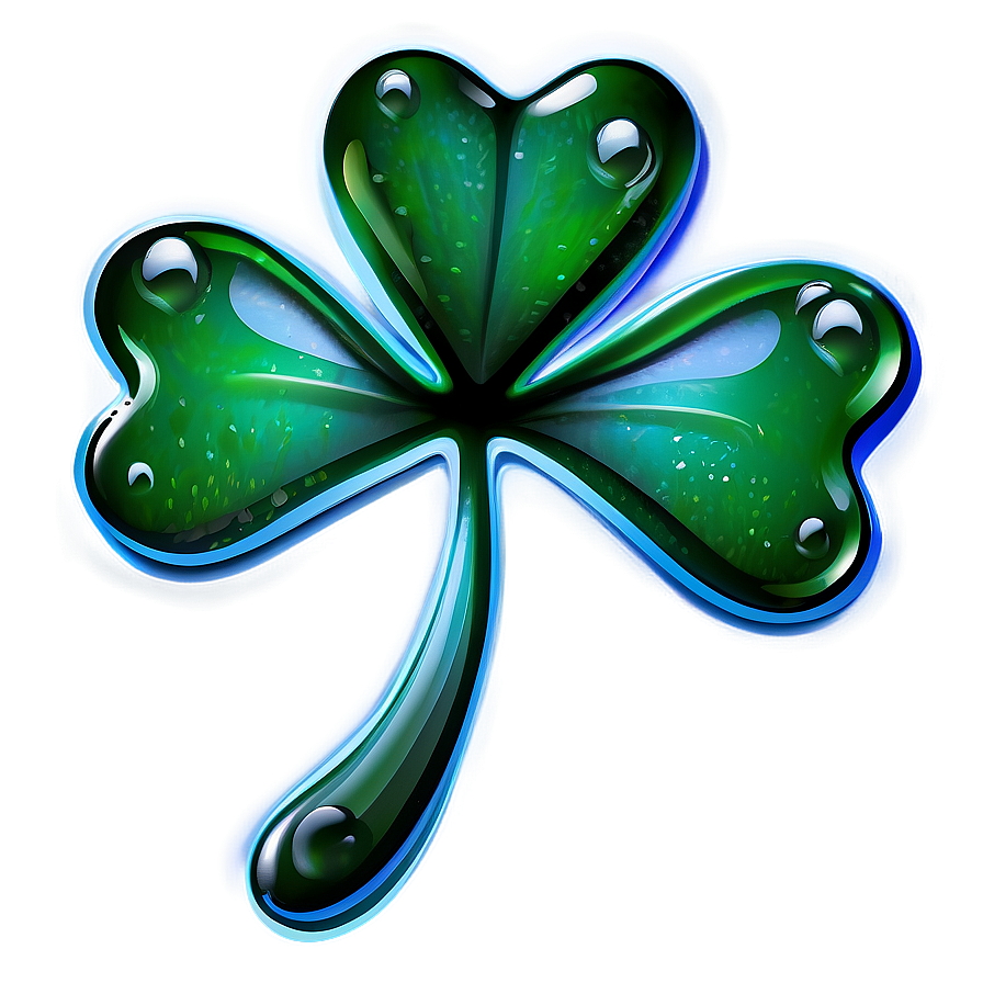 Shamrock With Dew Drops Png Hbm PNG Image