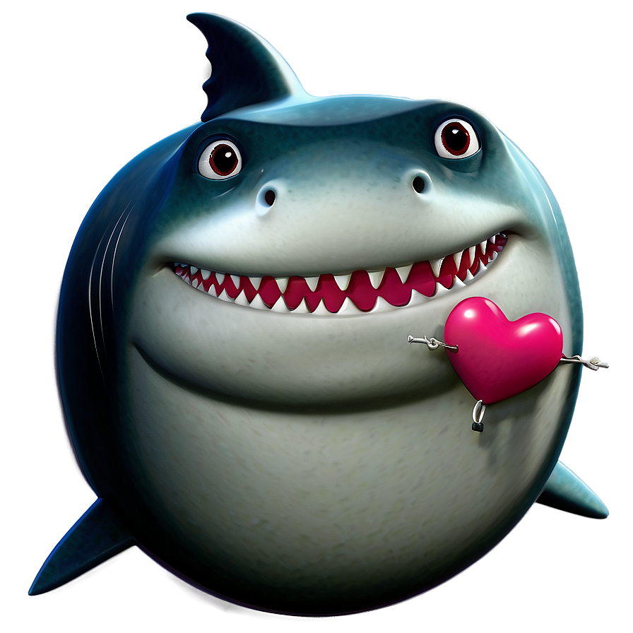 Shark Cartoon In Love Png Aux PNG Image