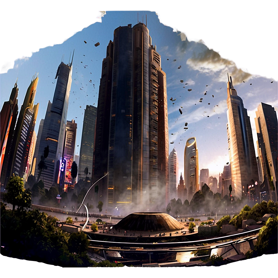 Shattered City Panorama Png 06262024 PNG Image