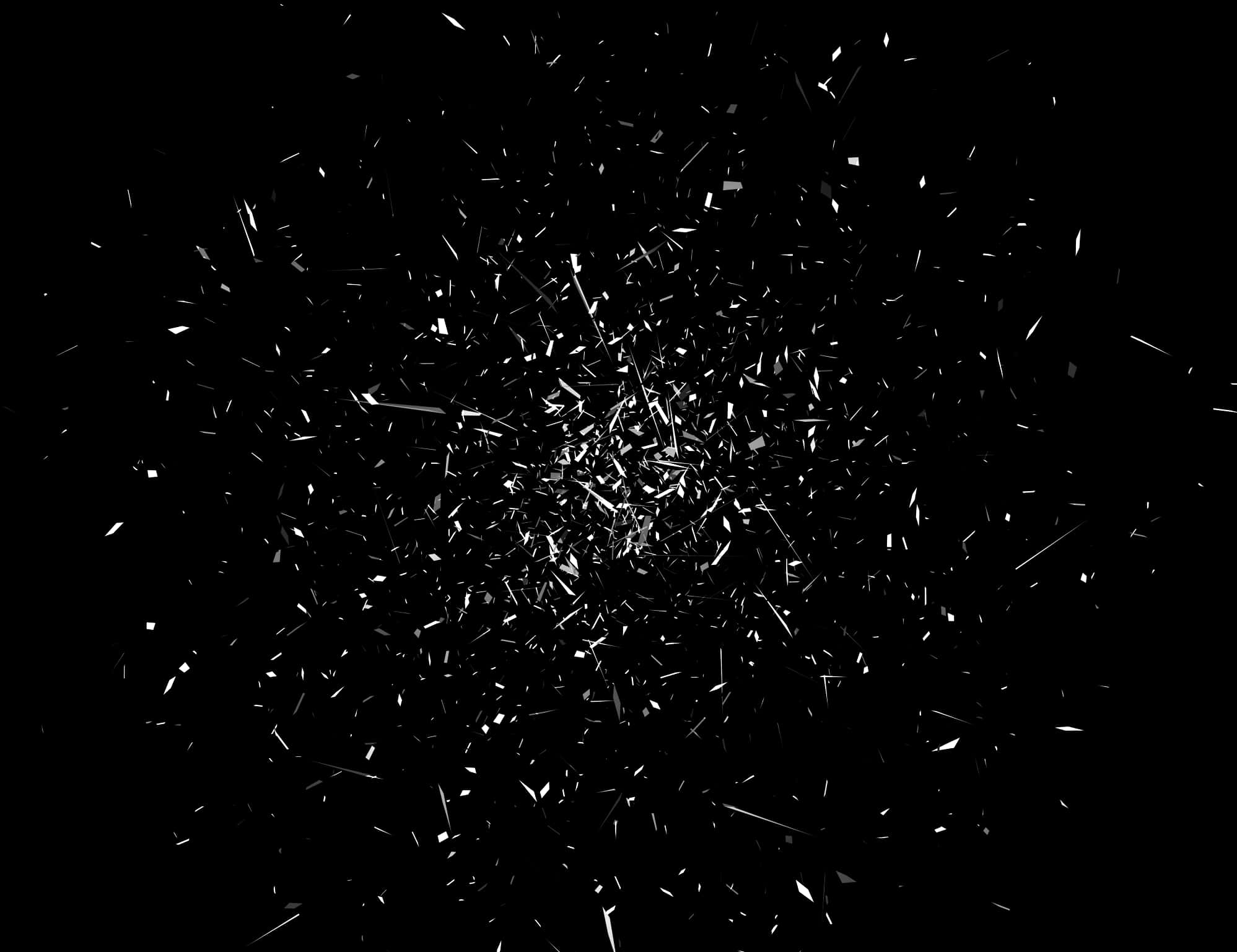 Shattered Glass Explosion Black Background PNG Image