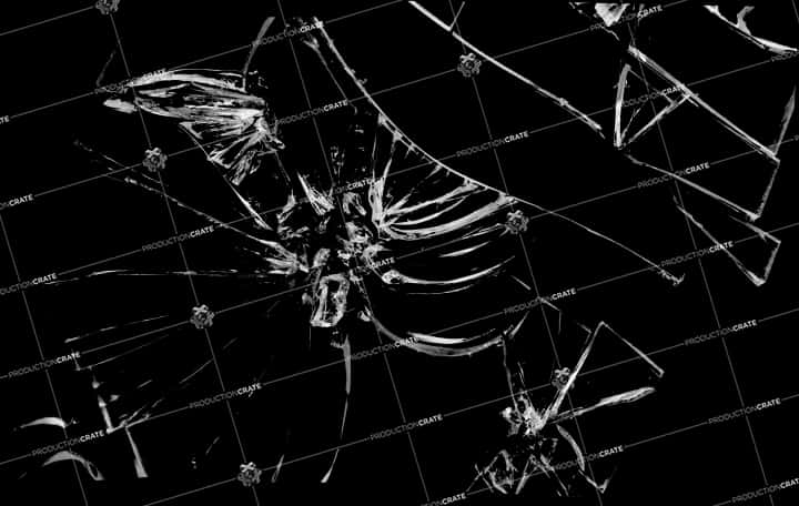 Shattered Glass Texture Black Background PNG Image