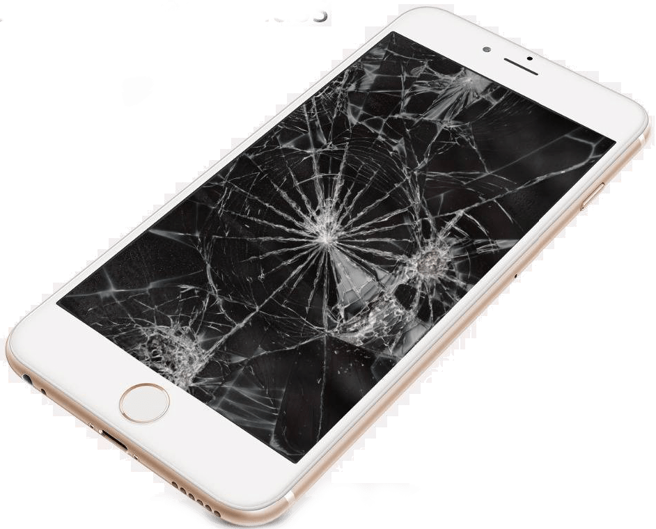 Shattered Smartphone Screen PNG Image