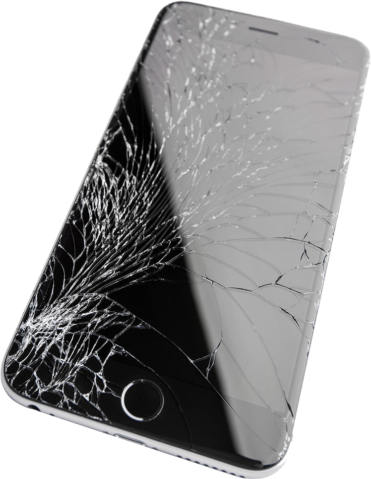 Shattered Smartphone Screen PNG Image