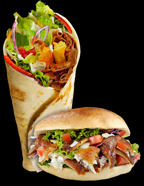 Shawarma Wrapand Sandwich PNG Image